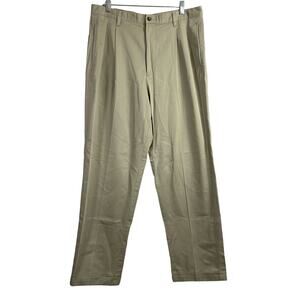 VTG Chaps Ralph Lauren Trousers Dress Pants Pleated Khaki Tan 100% Cotton 36x31